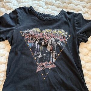 Band cropped Black Graphic Tee